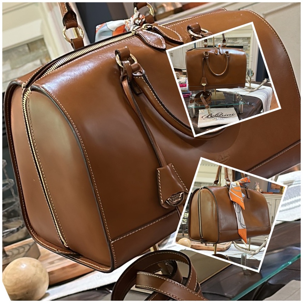 Boldrini Selleria Florentine Vachetta Leather Satchel in Cuoio Brown, EUC - Picture 3 of 16